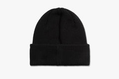 DOUBLE FOLD MERINO BEANIE - Black WIN24