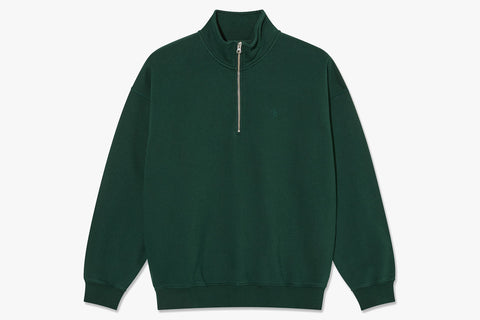 FRANK HALF ZIP SWEATER - Dark Emerald WIN24