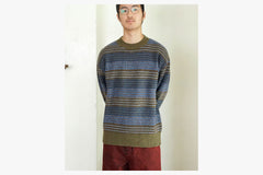 GEORGE SWEATER - Blue Green Stripe FA24