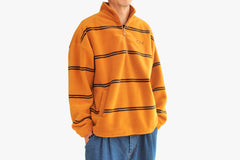 STRIPED FLEECE PULLOVER 2.0 - Caramel