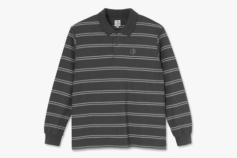 STRIPE POLO LONGSLEEVE SHIRT - Graphite WIN22